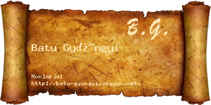 Batu Gyöngyi névjegykártya